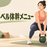 ケトルベル体幹メニューの内容を表すアイキャッチイラスト