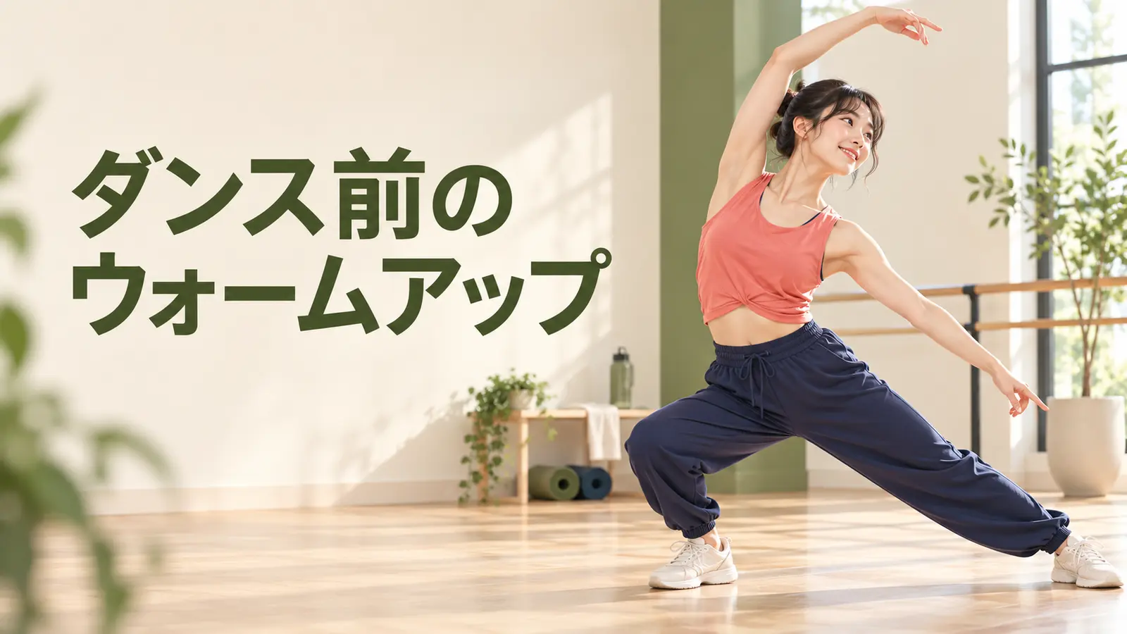 ダンス前に全身の可動域を準備する様子