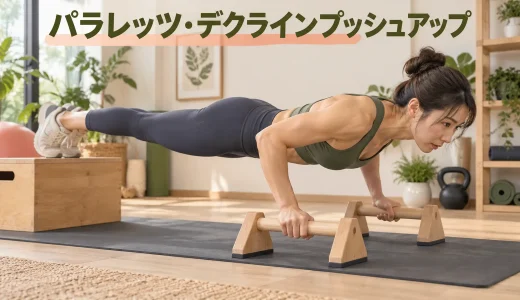 パラレッツ・デクラインプッシュアップのやり方｜足台の高さと肩への負荷