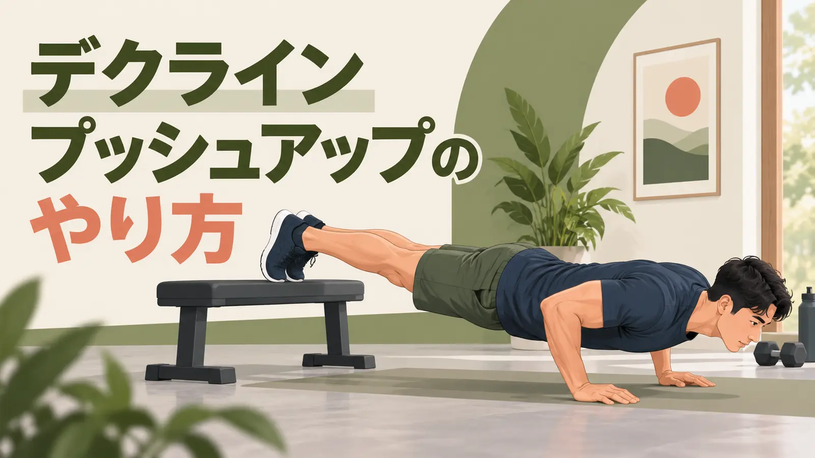デクラインプッシュアップの正しいフォーム