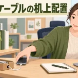 充電ケーブルの机上配置｜スマホや機器を取るたび姿勢を崩さない整理方法