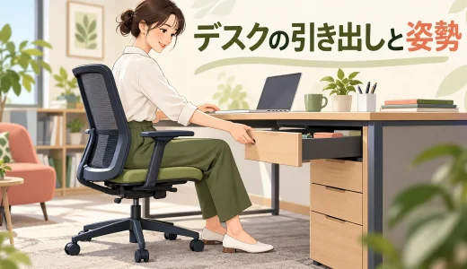 デスクの引き出しを開けると姿勢が崩れる原因｜膝・椅子・収納位置の調整