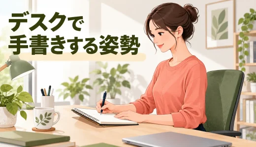 デスクで手書きするときの姿勢｜ノートの位置・傾き・利き手に合わせる方法