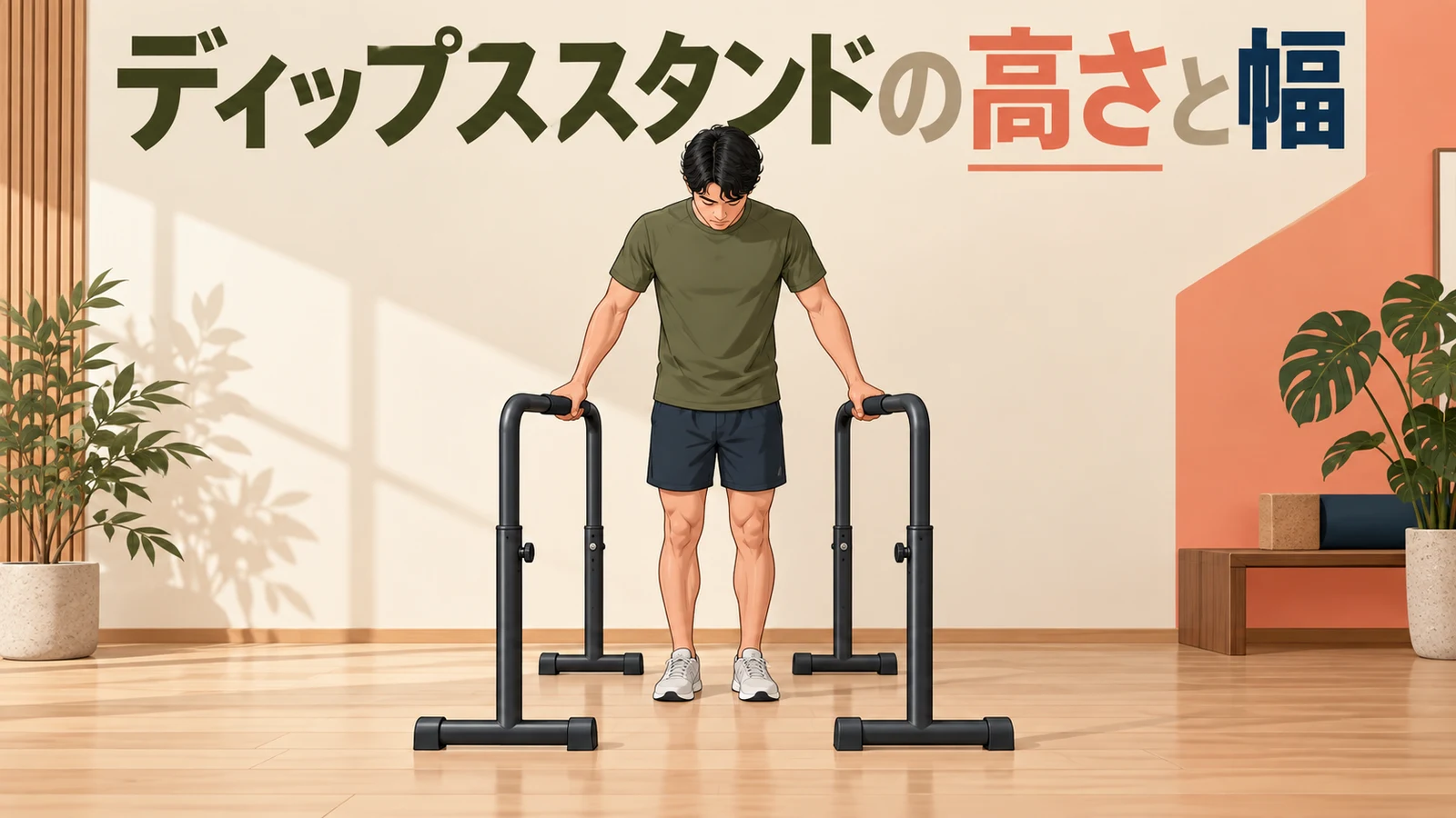 ディップススタンドの高さと幅 ディップススタンドの高さとグリップ幅の確認