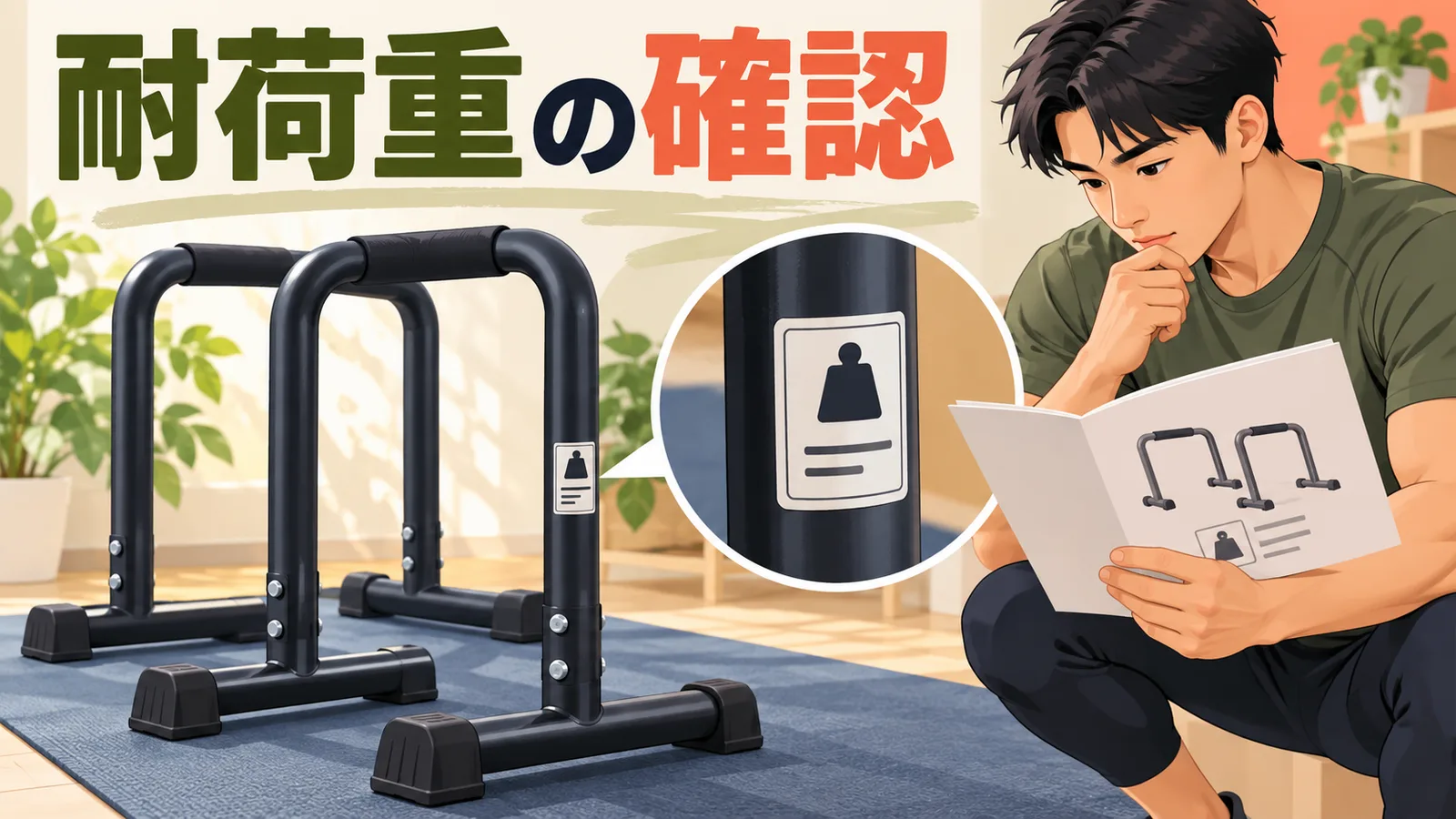 ディップススタンドの耐荷重表示の確認