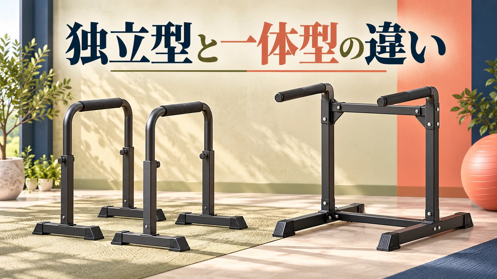 独立型と一体型の違い 左右独立型と一体型ディップススタンドの違い