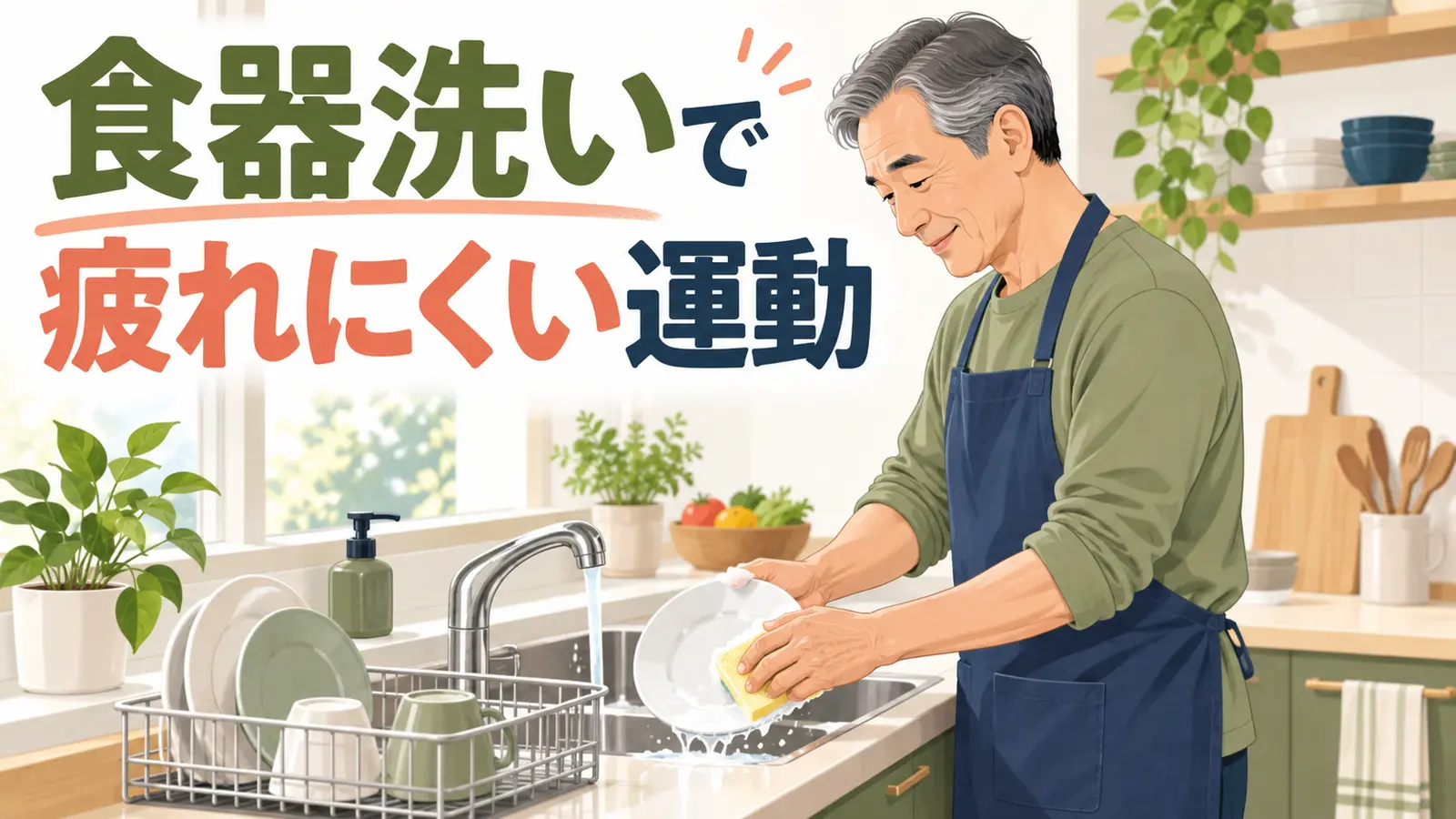 食器洗いで疲れにくい運動のイメージ
