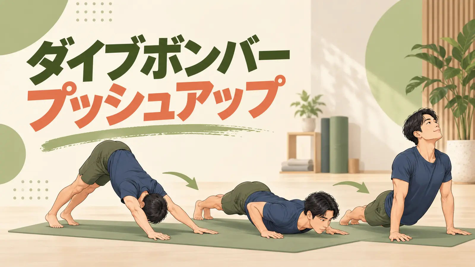 ダイブボンバープッシュアップの正しいフォーム