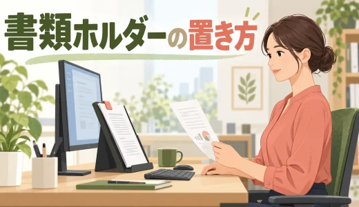 書類ホルダーの置き方｜原稿を見るたび首を下げない高さと位置