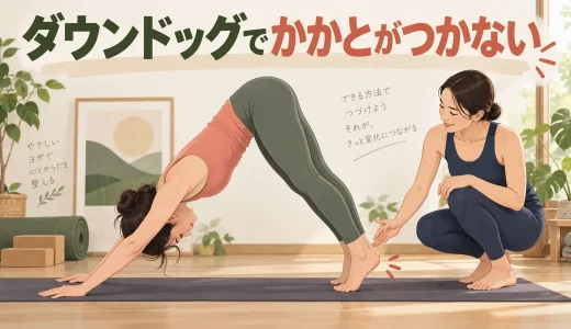 ダウンドッグでかかとがつかない原因は？膝を曲げる調整方法