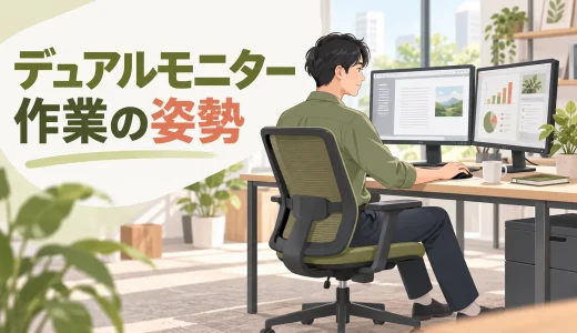 デュアルモニター作業の姿勢｜首をひねり続けない画面配置と運動