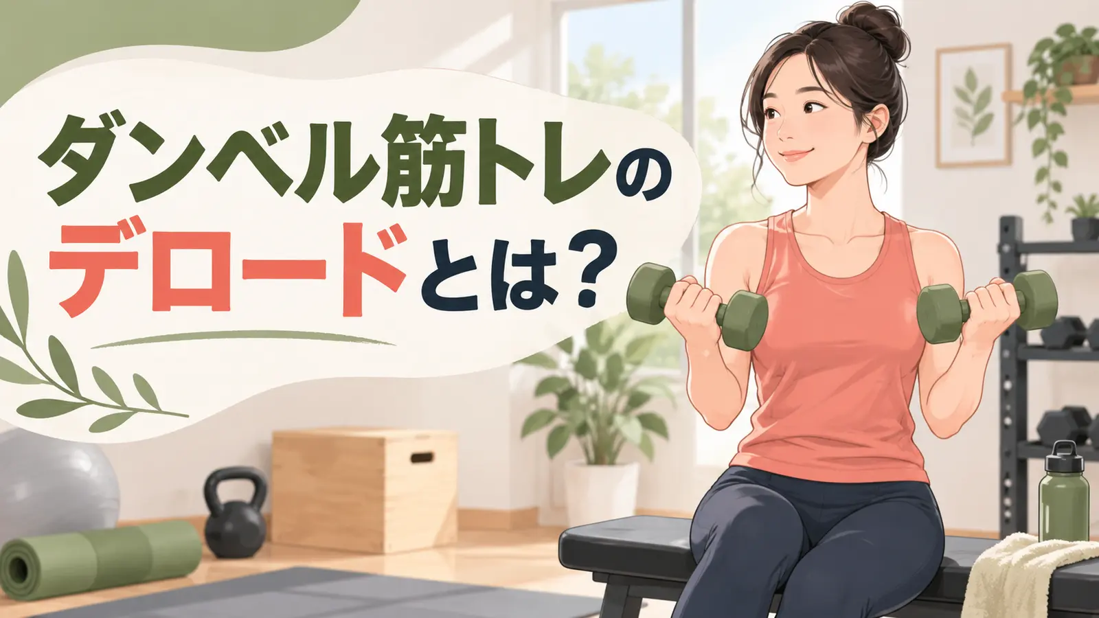 ダンベル筋トレのデロードとは?疲労を抜く軽い週の作り方を解説するアイキャッチ