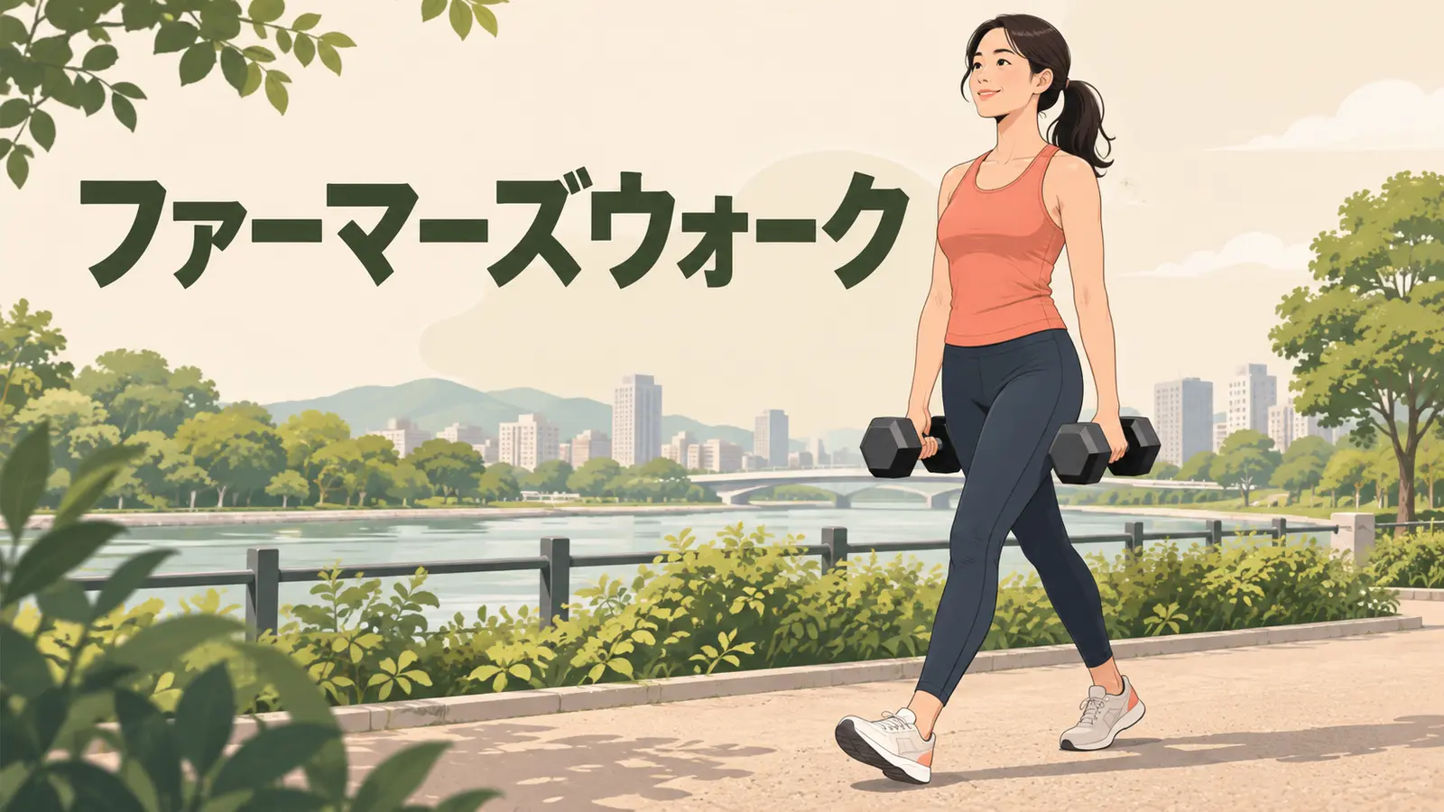 ダンベルファーマーズウォークの正しいフォームを解説するアイキャッチ