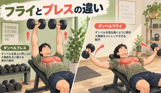 ダンベルフライとプレスの違い｜胸を鍛える使い分け