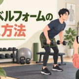 スマートフォンでダンベルフォームを撮影する様子