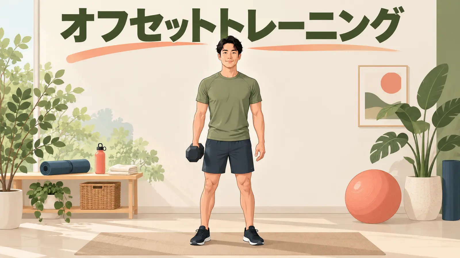 ダンベルのオフセットトレーニングの正しいフォームを解説するアイキャッチ