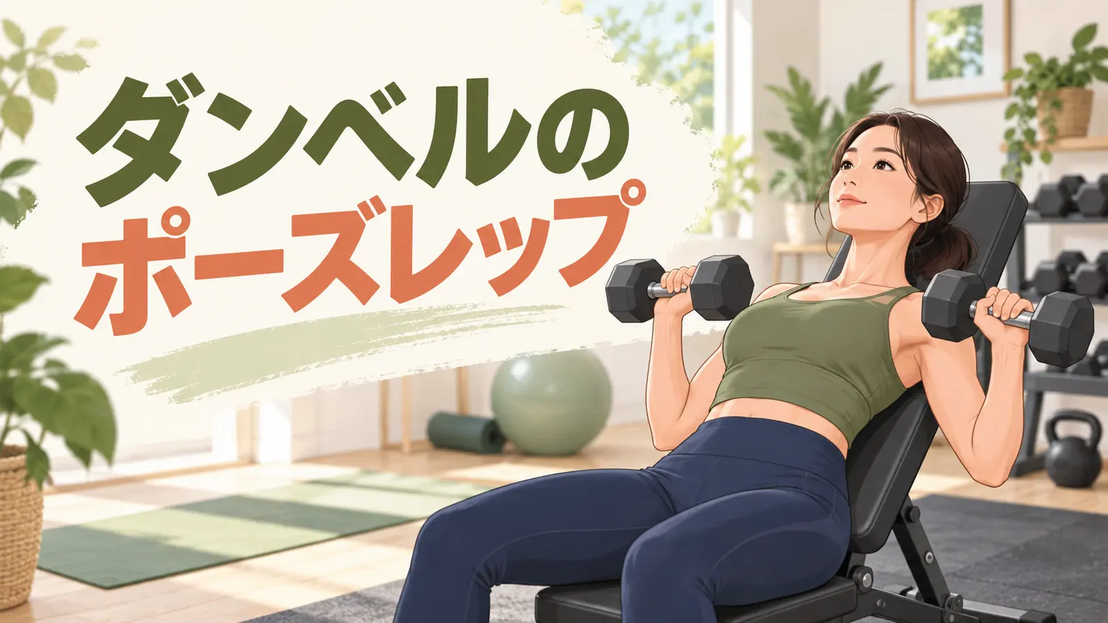 ダンベルのポーズレップ｜止める位置・秒数とフォームのコツを解説するアイキャッチ