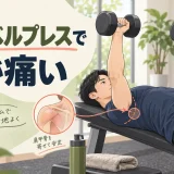 ダンベルプレスで肩の位置を確認するアイキャッチ