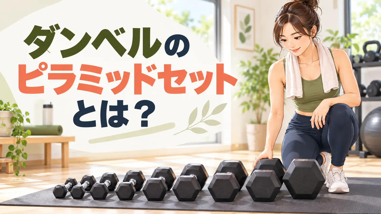 ダンベルのピラミッドセットとは?重量と回数の組み方を解説するアイキャッチ