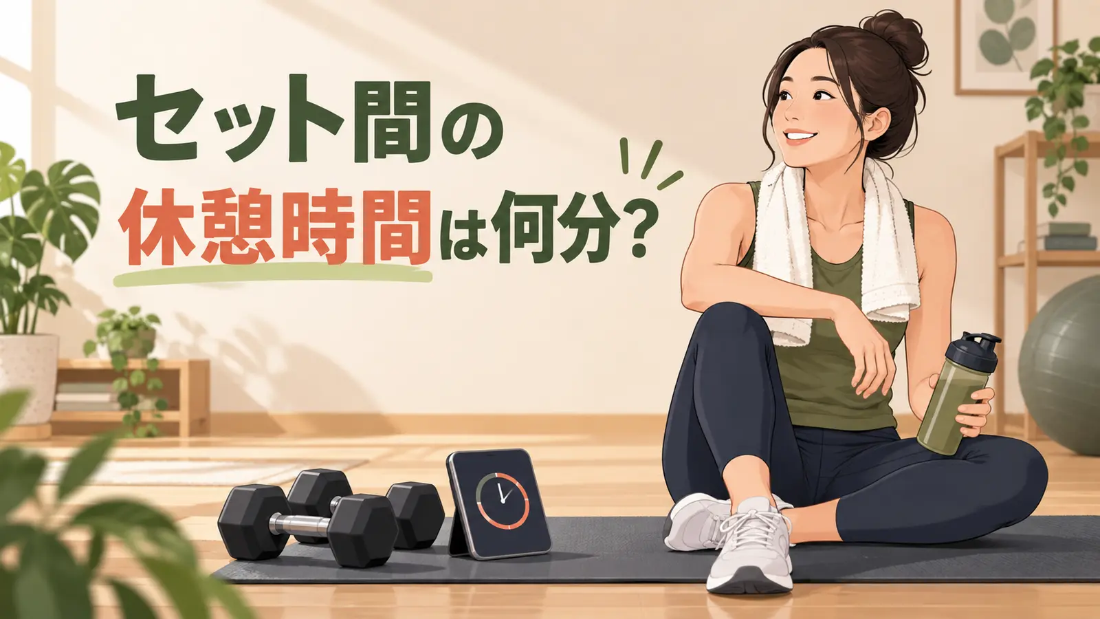 タイマーを使ってセット間に休憩する様子