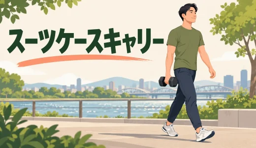 ダンベルスーツケースキャリーのやり方｜体を傾けない歩き方