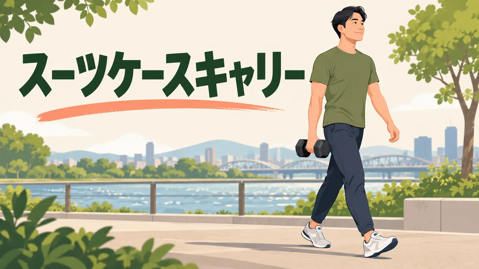 ダンベルスーツケースキャリーの正しいフォームを解説するアイキャッチ