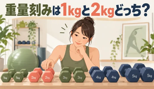 ダンベルの重量刻みは1kgと2kgどっち？部位別の選び方