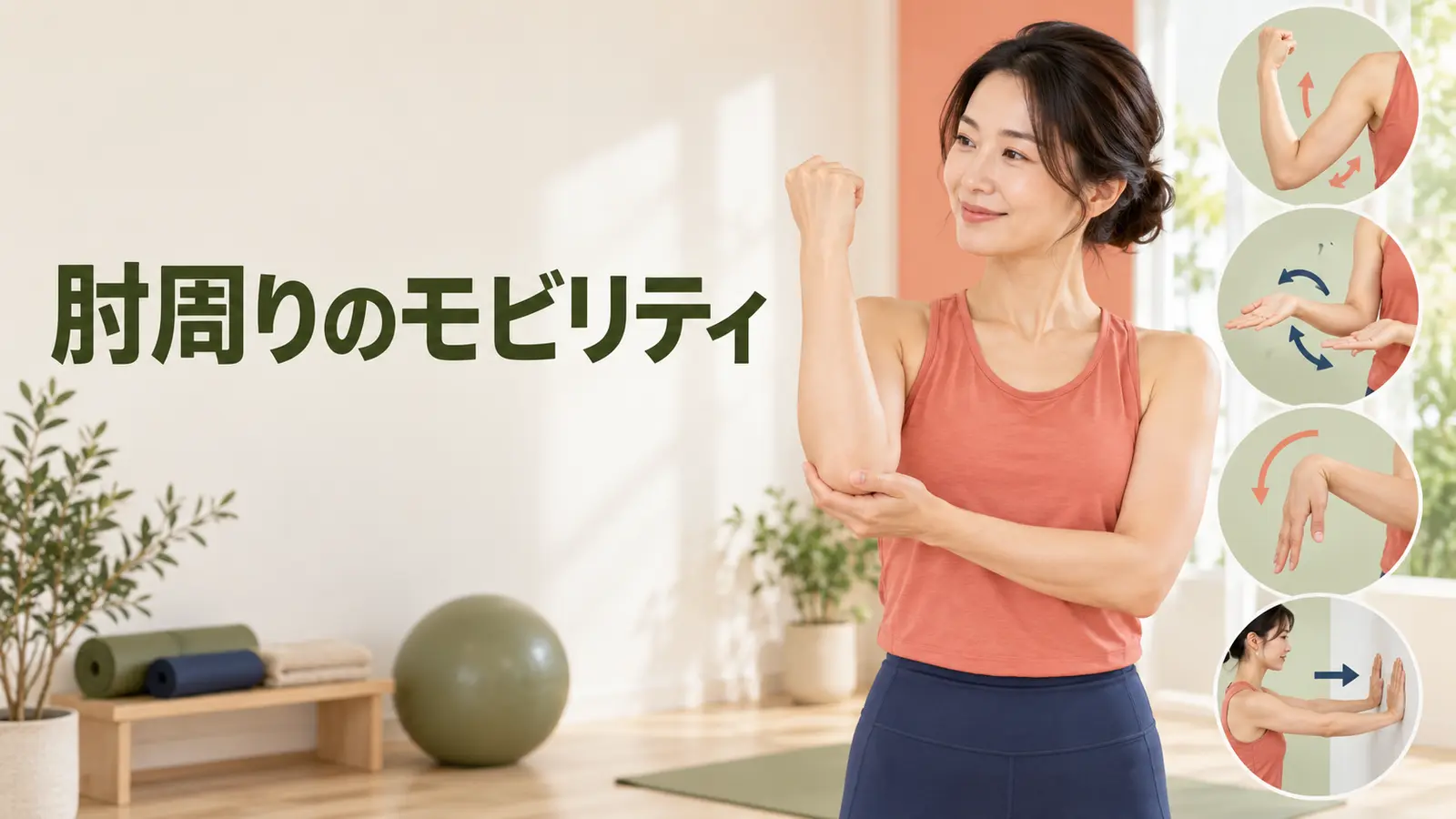肘周りを肩・前腕・手首から整える様子