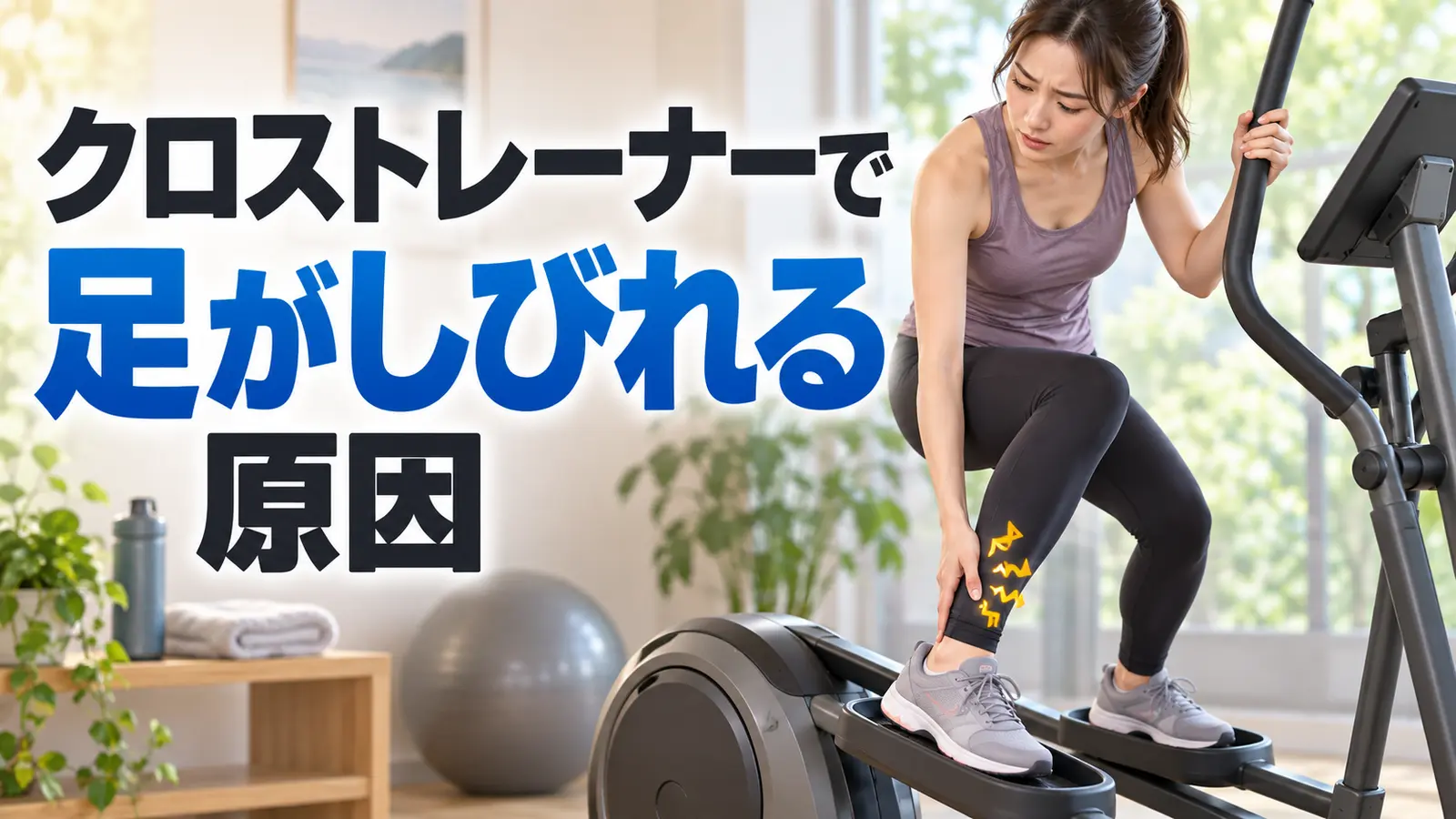 クロストレーナーで足のしびれを感じる人物