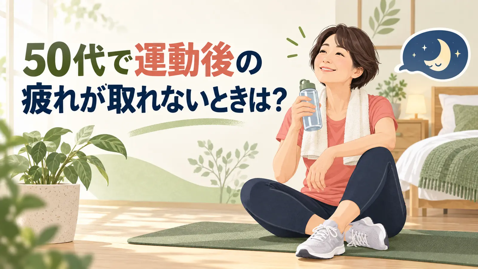 50代の運動後疲労の要点を紹介するアイキャッチ画像