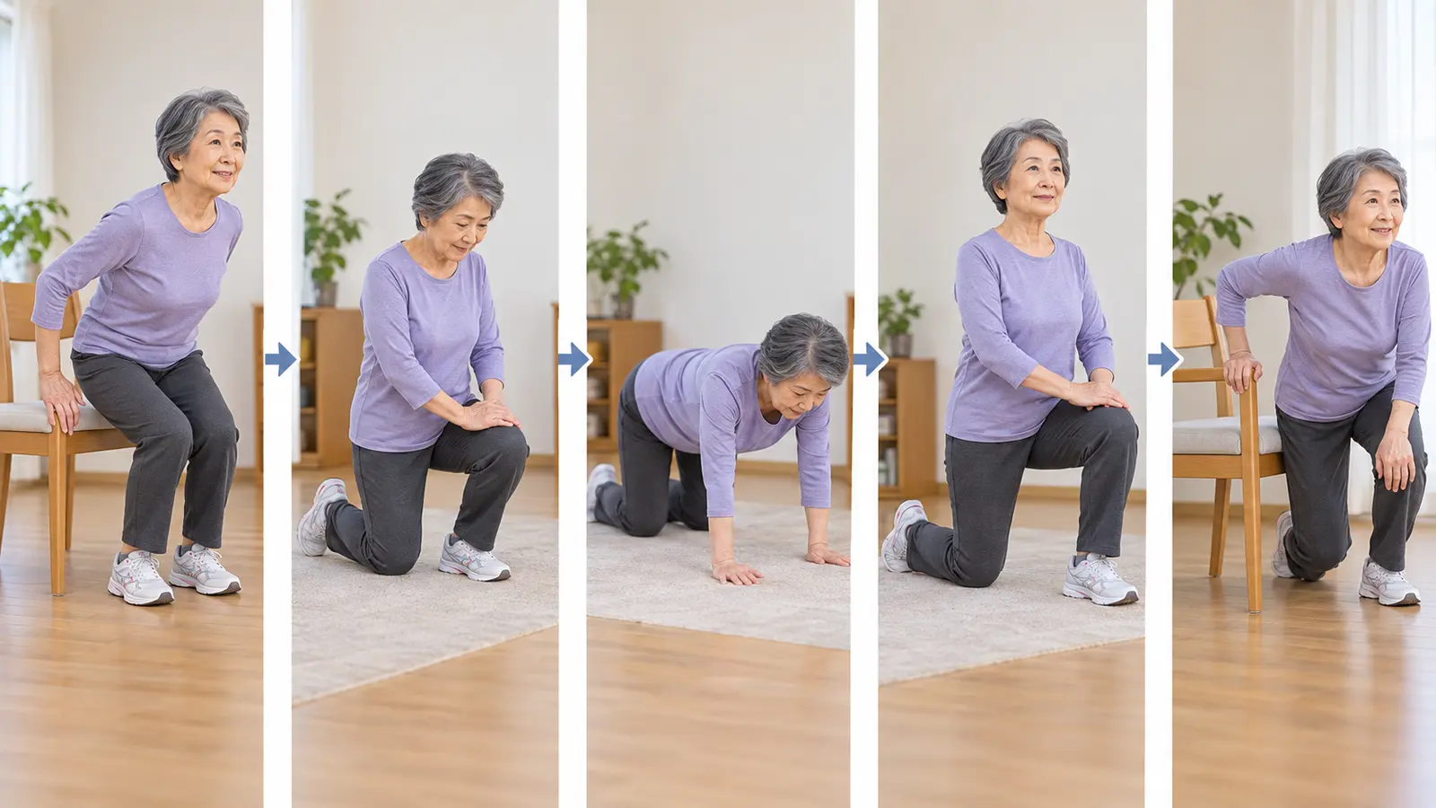 床から立ち上がれない人の筋トレの具体的な練習手順