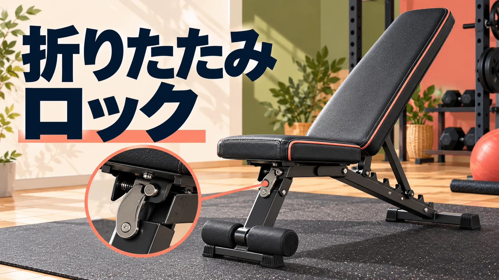 折りたたみトレーニングベンチのロックのアイキャッチ