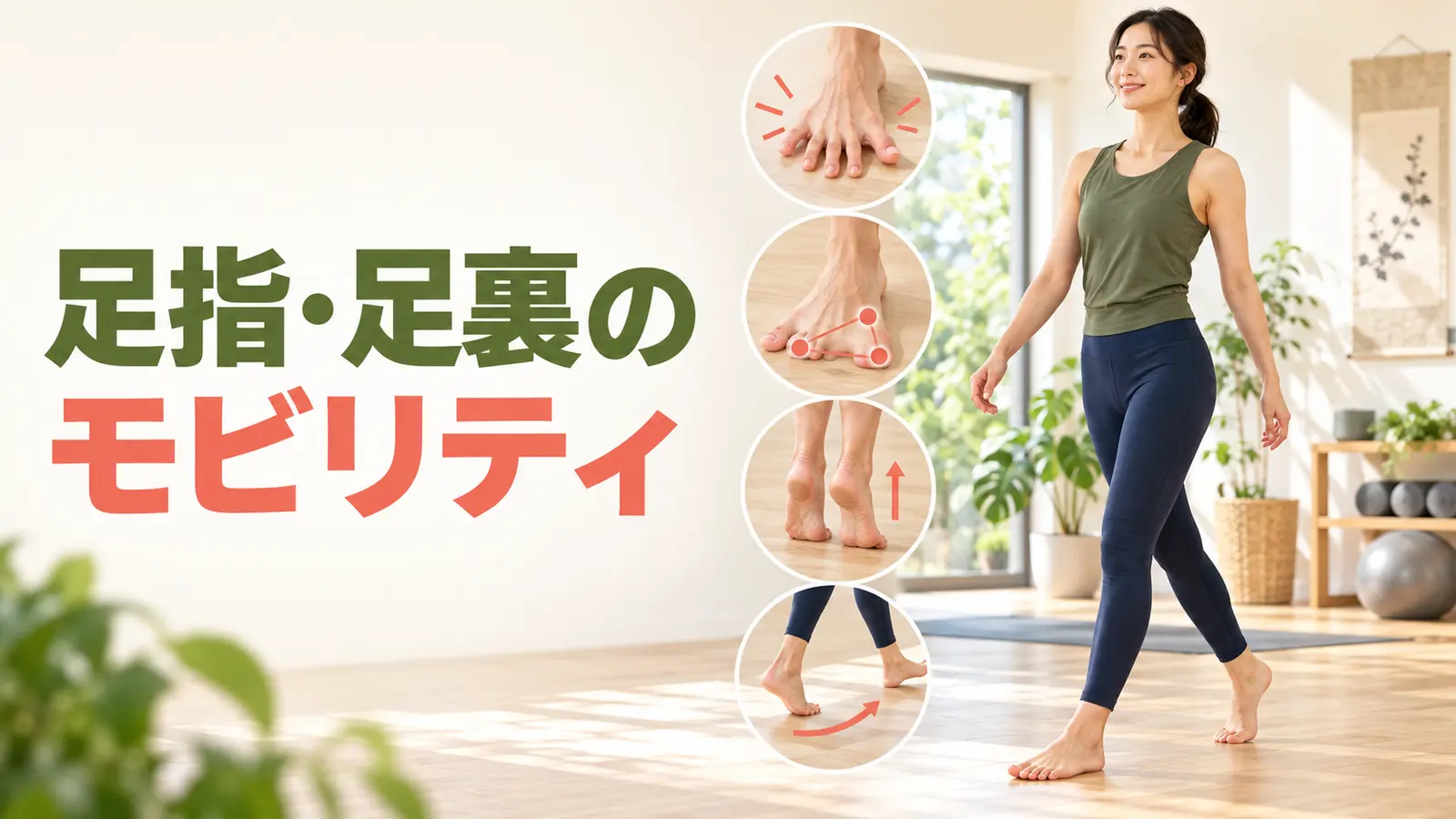 足指と足裏を整えて歩く様子