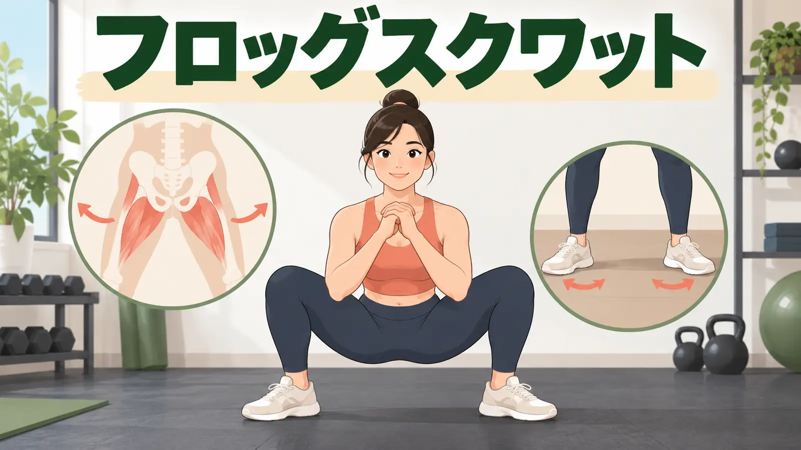 フロッグスクワットを行う様子