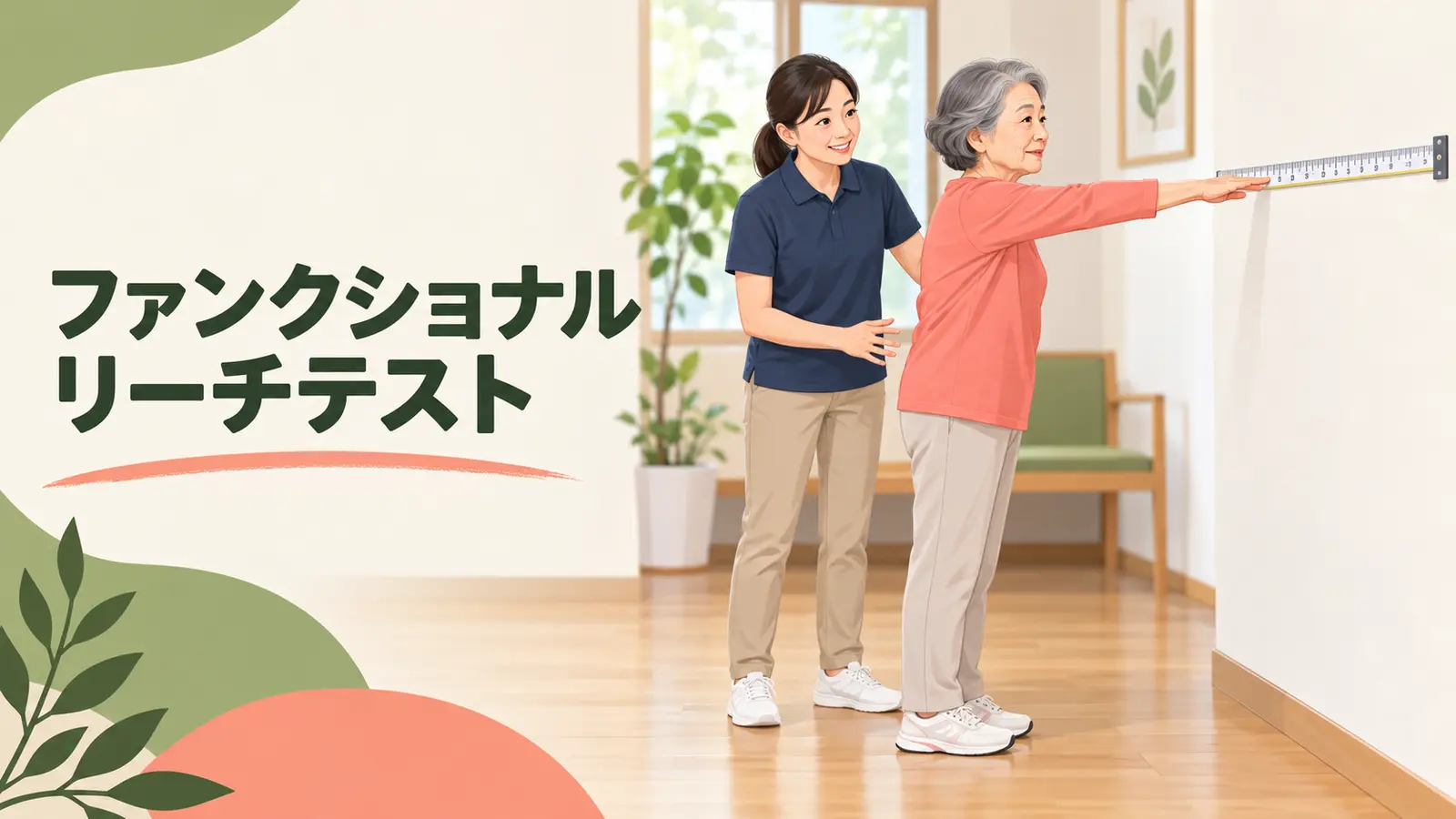 腕を前へ伸ばしてバランスを測る人物