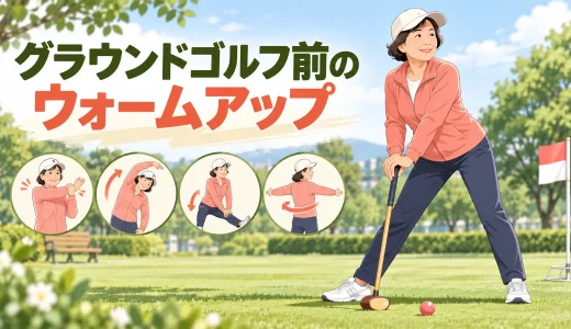 グラウンドゴルフ前のウォームアップ｜手首・肩・胸椎・股関節を整える8分メニュー