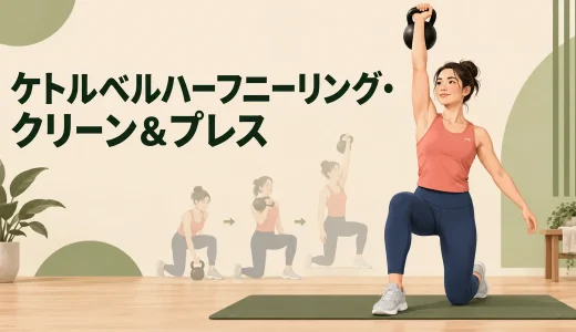 ケトルベルハーフニーリング・クリーン＆プレス｜片膝姿勢のやり方