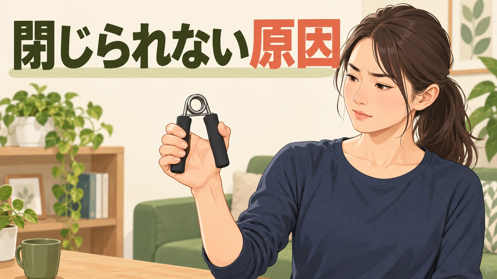 閉じられない原因 ハンドグリップのハンドルが閉じ切らない様子