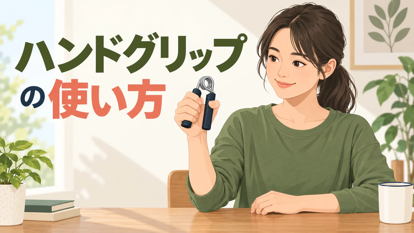 ハンドグリップの使い方 ハンドグリップを手首を自然に保って持つ様子
