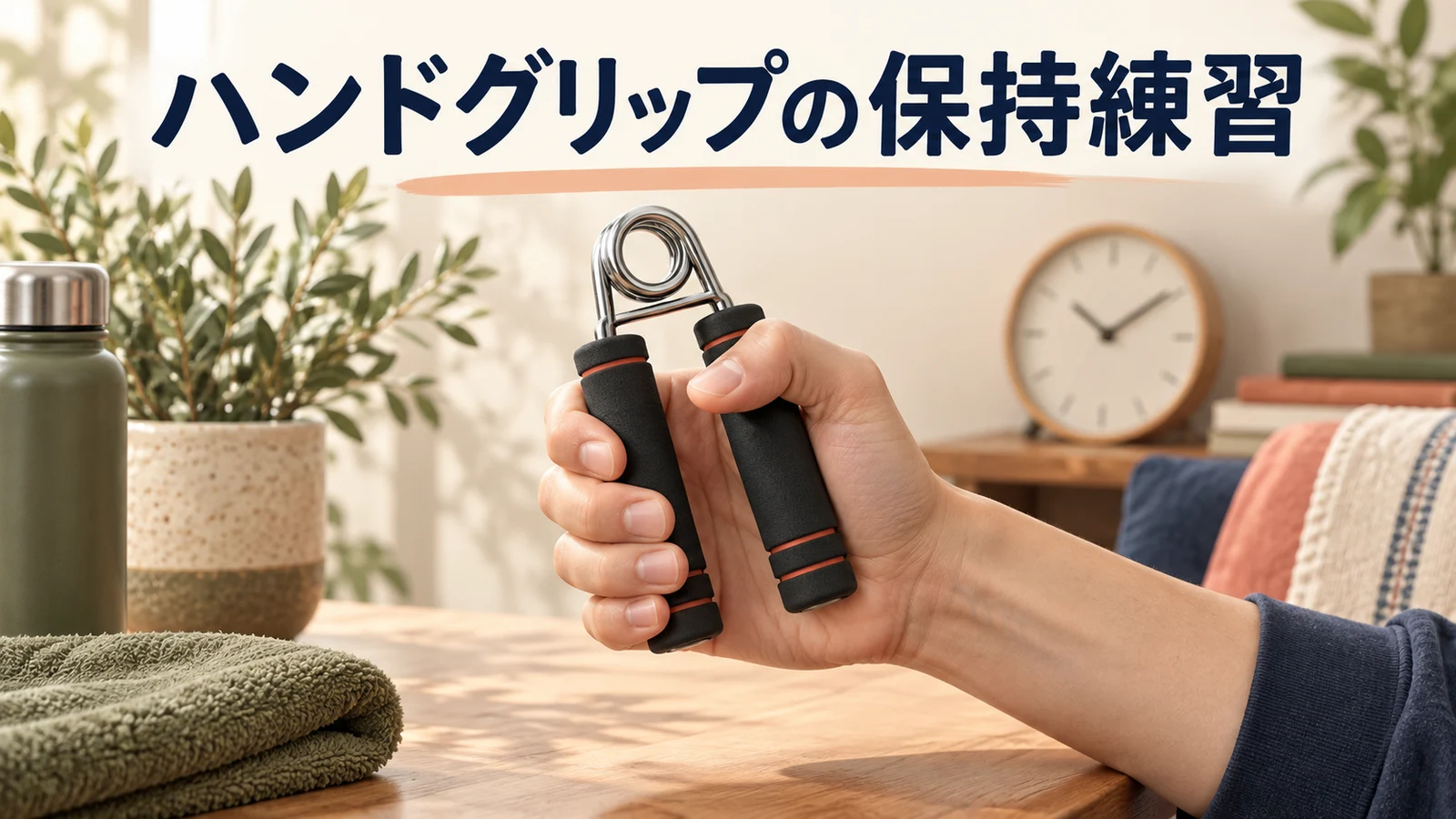 ハンドグリップの保持時間トレーニング|握り続ける目安 ハンドグリップの保持時間トレーニングのイメージ