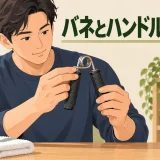 ハンドグリップのバネとハンドルを目視点検する様子