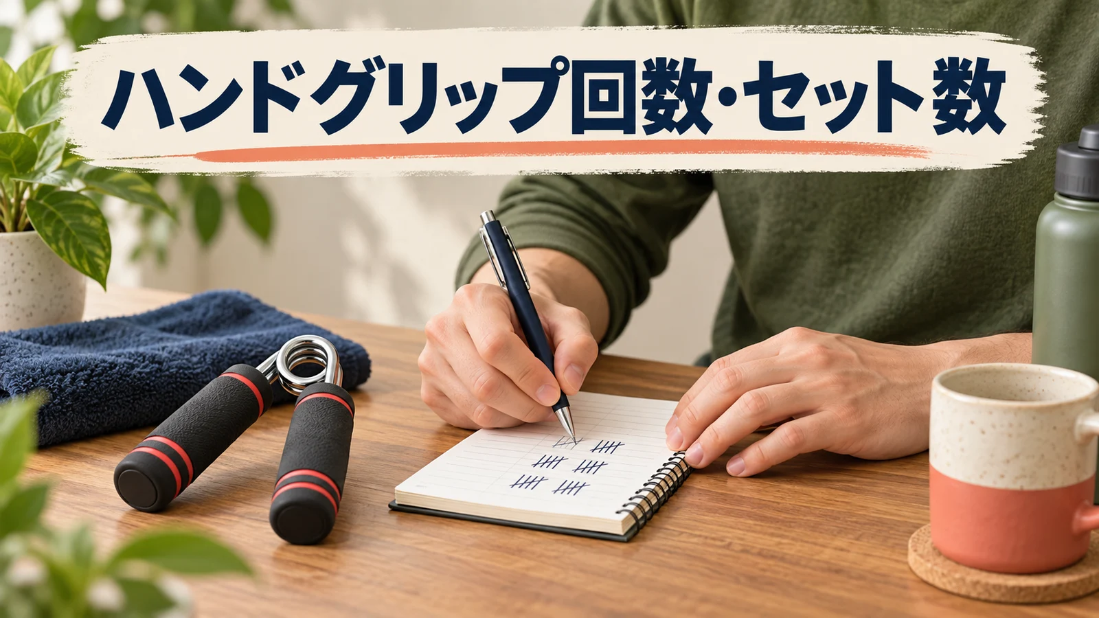 ハンドグリップの回数・セット数|閉じ方に合わせた設定 ハンドグリップの回数・セット数のイメージ