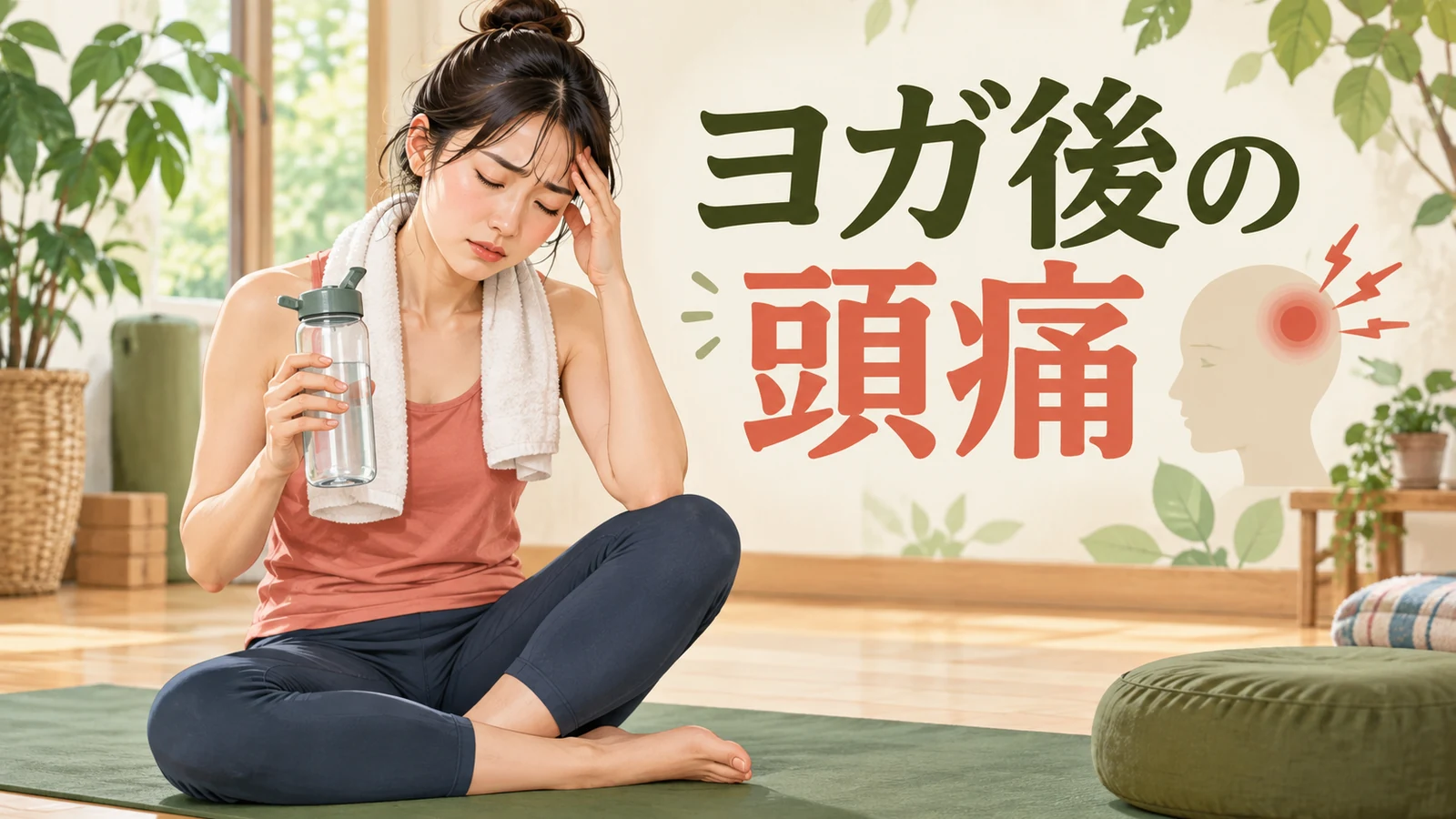 ヨガの後に頭痛がするを解説するアイキャッチ
