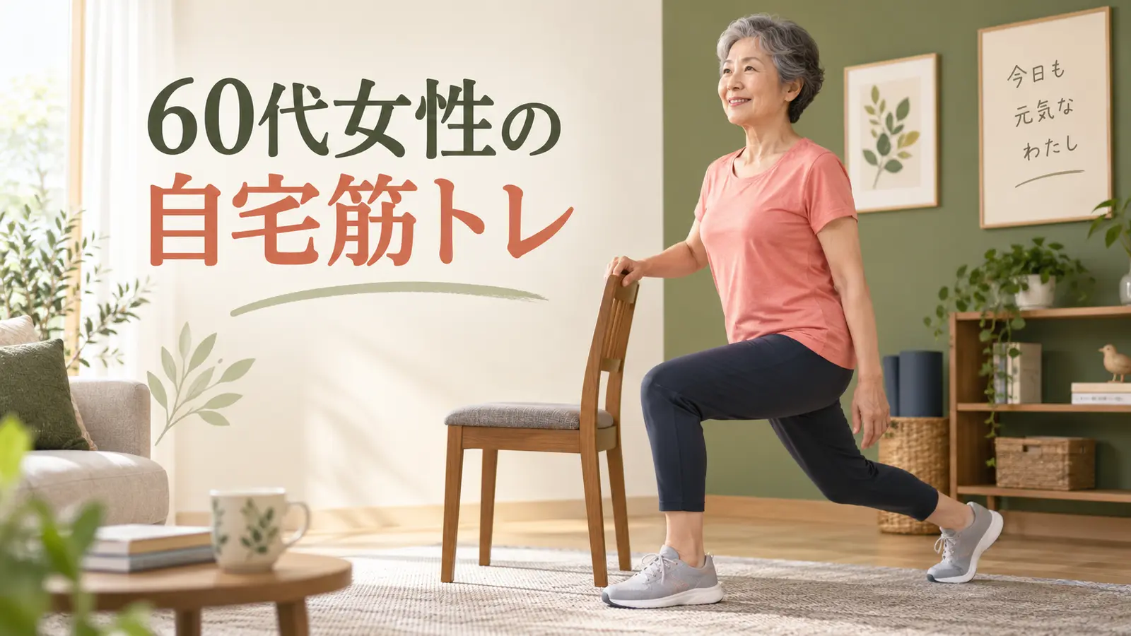 60代女性の自宅筋トレのアイキャッチ