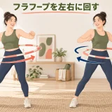 左右両方向へフラフープを回す練習