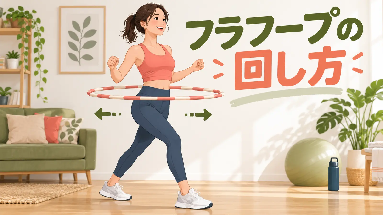 フラフープを正しい姿勢で回す方法