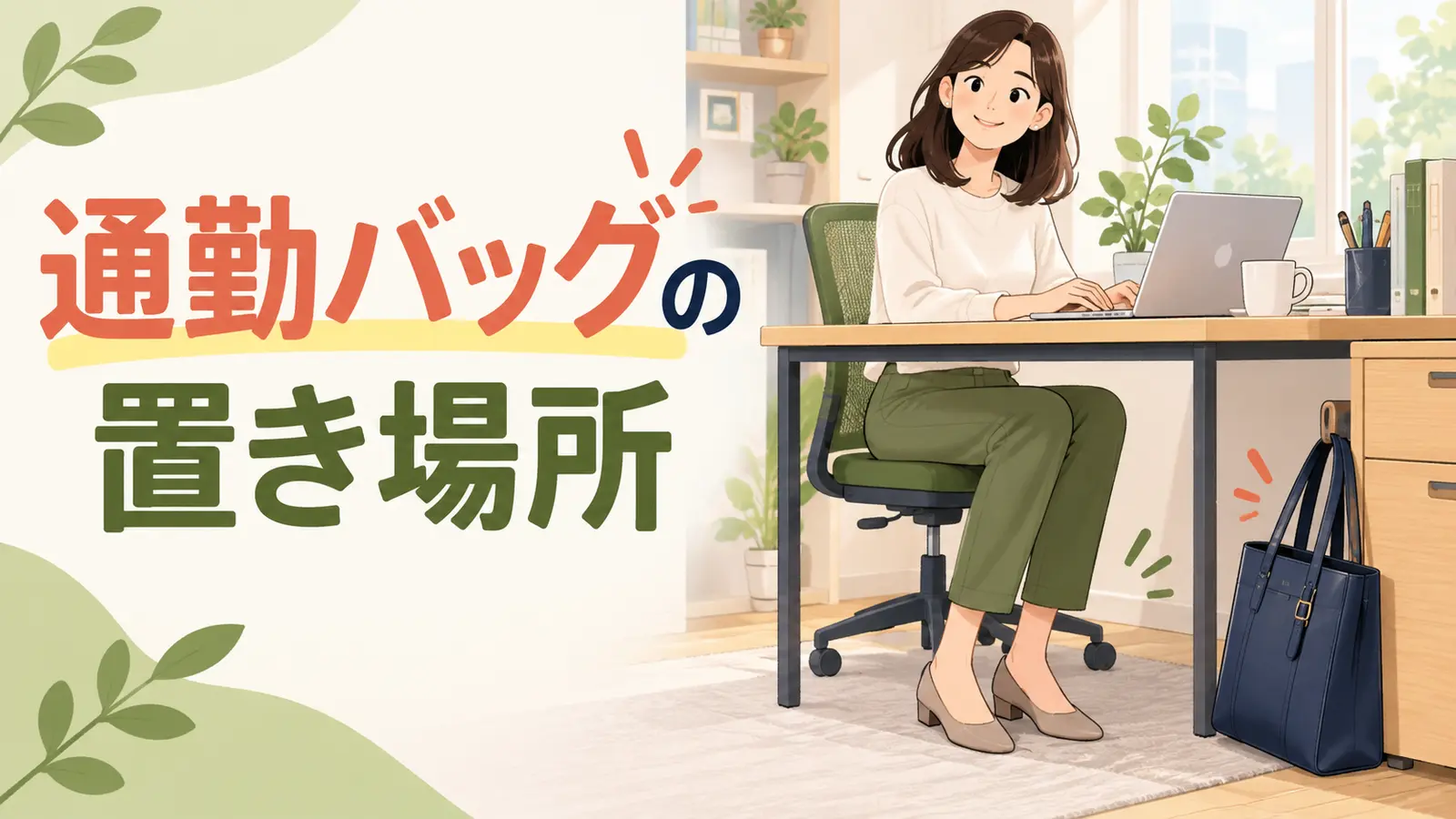 上着の収納と椅子の背もたれ