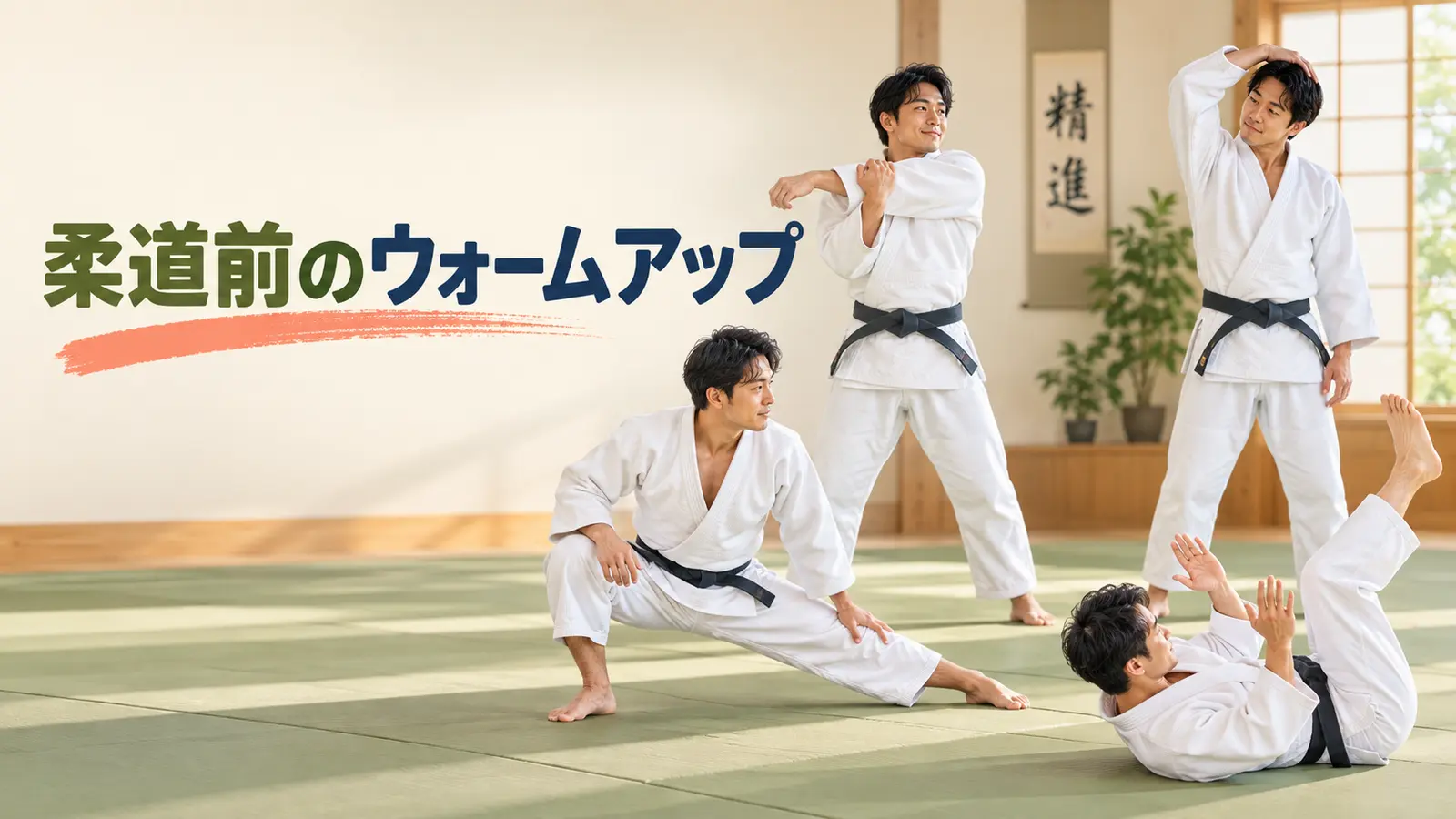柔道前に首と肩と股関節を動かすウォームアップ