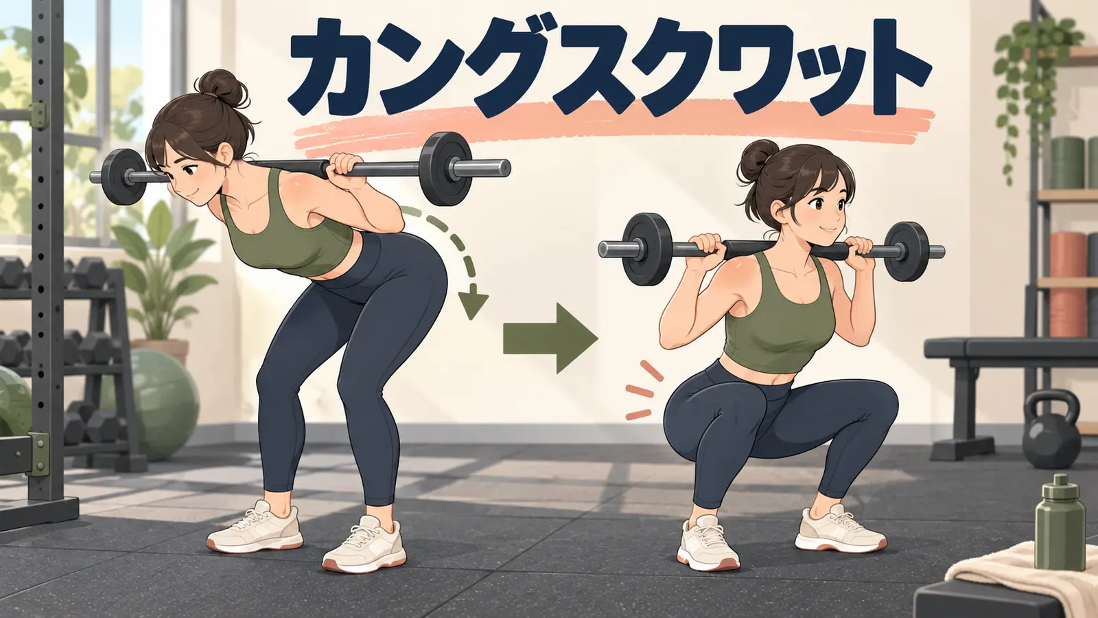 カングスクワットを行う様子