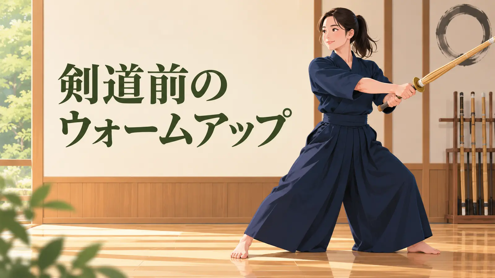 剣道前に肩と手首を動かすウォームアップ